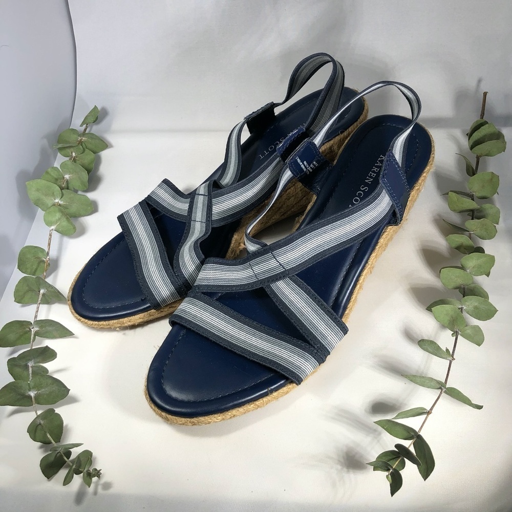*KAREN SCOTT* Blue Strap Lara Wedge Sandals